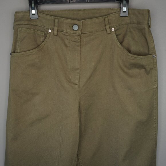 New TWP High Rise Baggy Relaxed Fit Pants in Olive Green size 10 - Picture 2 of 15